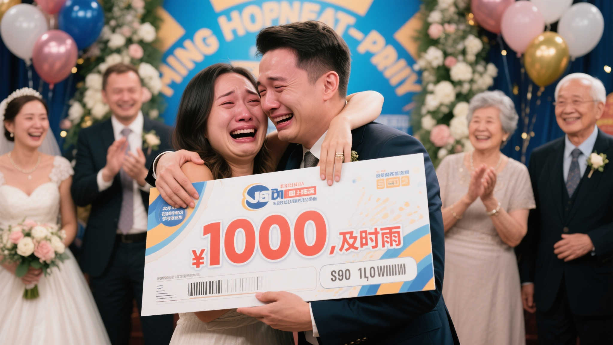 中奖后的第一反应，这对情侣并不是急着庆祝