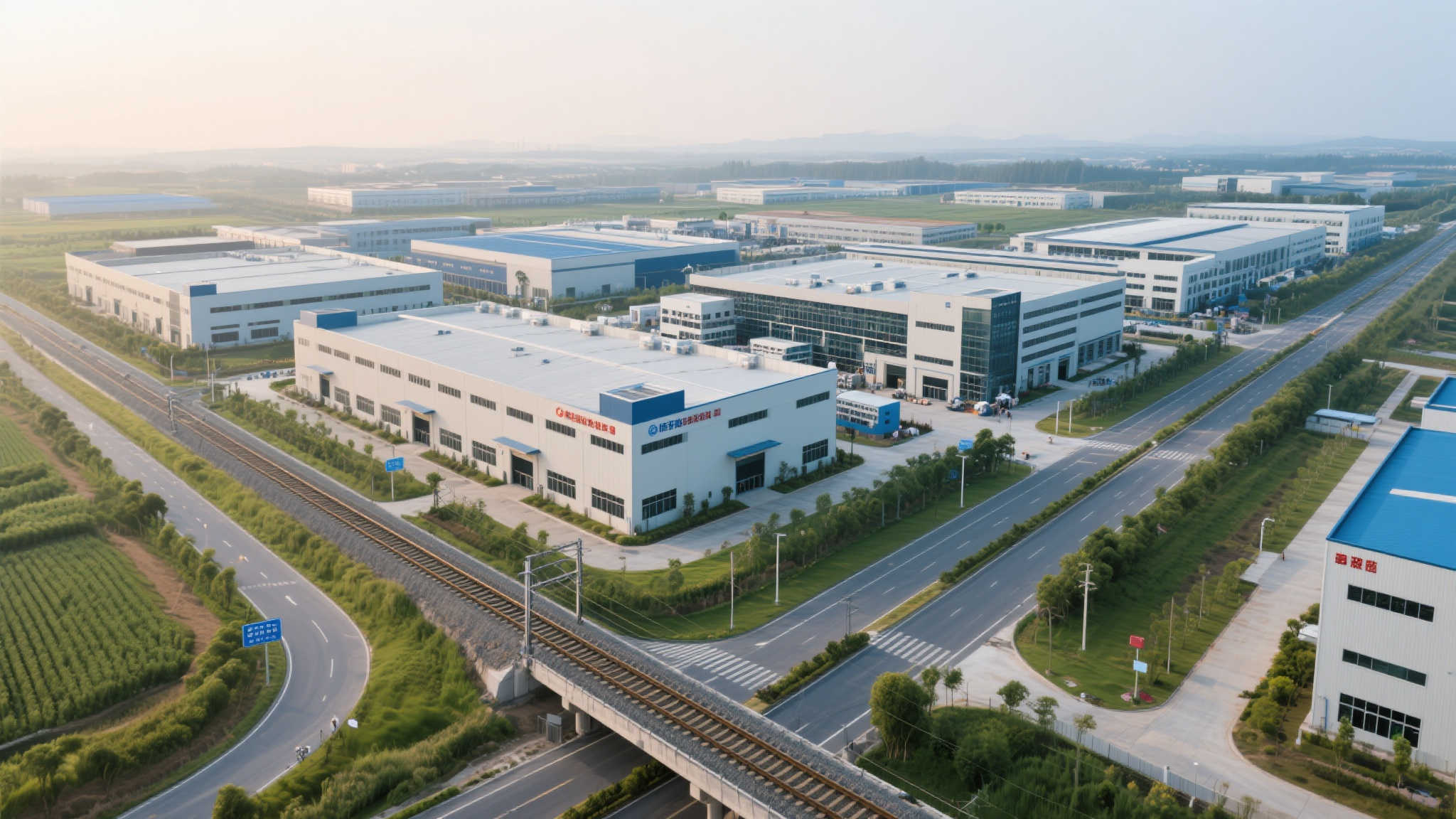 随着多条公路干线及铁路的开通，工业园区开
