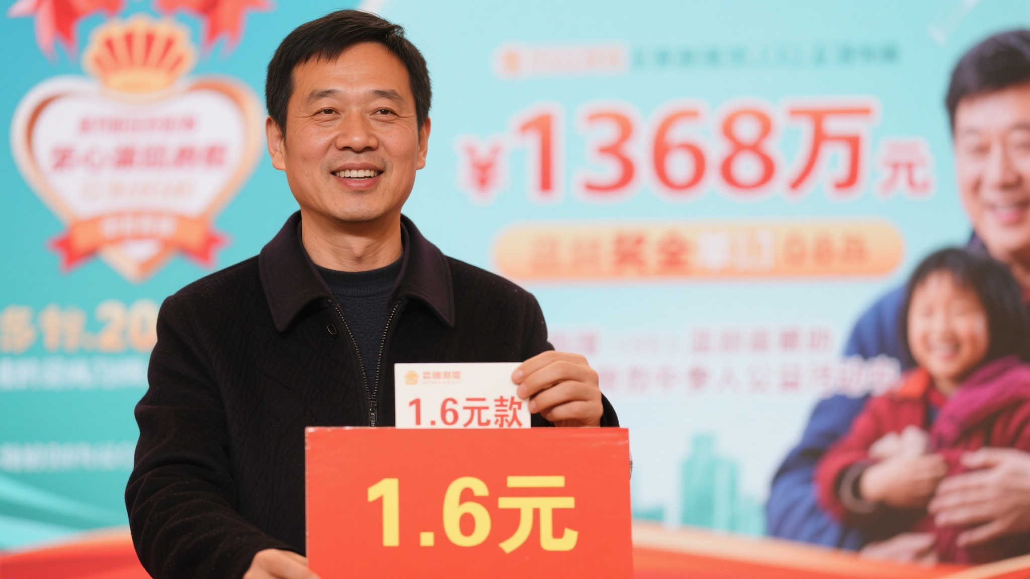男子花168元喜中1368万大乐透 兑奖时慷慨捐出1.6万 这位男子的1.6万元捐款,虽然在1368